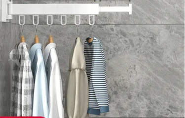 Wall Mounted Clothes Rack With Retractable 3-Tier Bar And Space-Saving Design For Drying Clothes Efficiently - Image 9