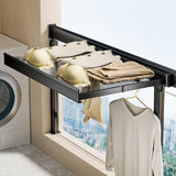 Wall Mounted Drying Rack Foldable Design With Mesh Surface And Hooks For Clothes And Shoes Storage - Image 1