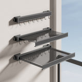 Wall Mounted Drying Rack Foldable Design With Mesh Surface And Hooks For Clothes And Shoes Storage - Image 4
