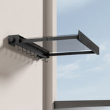 Wall Mounted Drying Rack Foldable Design With Mesh Surface And Hooks For Clothes And Shoes Storage - Image 5