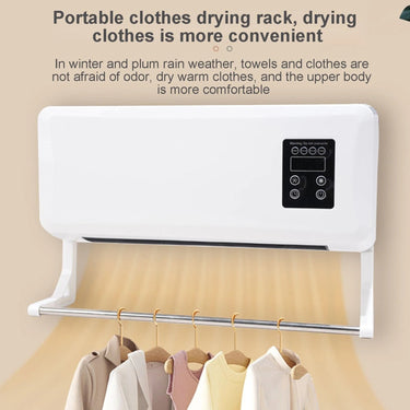 Wall Mounted Heater 2-In-1 Heated Clothes Airer And Room Heater With Remote Drying & Cooling - Image 8