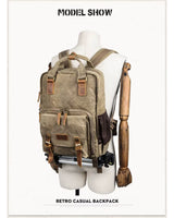 Waterproof Waxed Canvas Camera Backpack With Laptop Compartment And Tripod Strap - Image 7