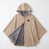 Wearable Heated Blanket with Supportive Poncho and Zipper Closure - studio