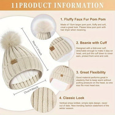 Winter Set with Comfortable Knit Fabric and Touchscreen Gloves - Image 8