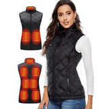 Women Heated Vest USB Rechargeable Electric Slim Fit Quilted High Stand Collar - Image 1