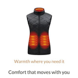 Women Heated Vest USB Rechargeable Electric Slim Fit Quilted High Stand Collar - Image 3