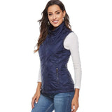 Women Heated Vest USB Rechargeable Electric Slim Fit Quilted High Stand Collar - Image 2