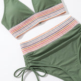 Women's Bikini Set Adjustable High-Waisted Two-Piece V-Neck - detail
