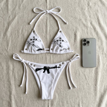 Women's Bikini Set Adjustable Two-Piece Triangle Tie-Side - scale