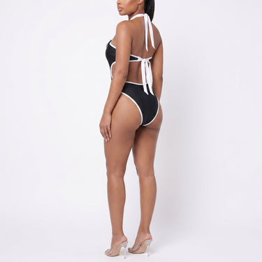 Women's One Piece Swimsuit Flattering Monokini Halter-Neck - angle