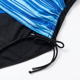Women's One Piece Swimsuit V-Neck With Ruched Side And Tie - detail