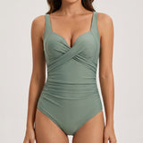 Women's One Piece Swimsuit Flattering Monokini Ruched - hero