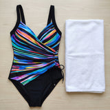 Women's One Piece Swimsuit Flattering Monokini V-Neck - scale