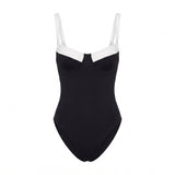 Women's One Piece Swimsuit Supportive Monokini V-Neck - studio