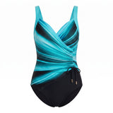 Swimsuit Shaping Wrap-Front One-Piece Drawstring-Side - studio