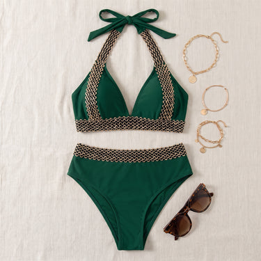 Women's Swimwear Halter Bikini Supportive High-Waisted Halter-Neck - scale