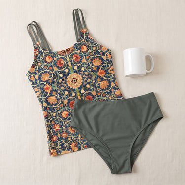 Women's Tankini Swimsuit Supportive Two-Piece Double-Strap - scale