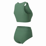 Two Piece Swimsuit Supportive Bikini Set High-Neck - angle