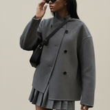 Women's Asymmetrical Button Longline Coat