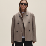 Women's Asymmetrical Button Longline Coat