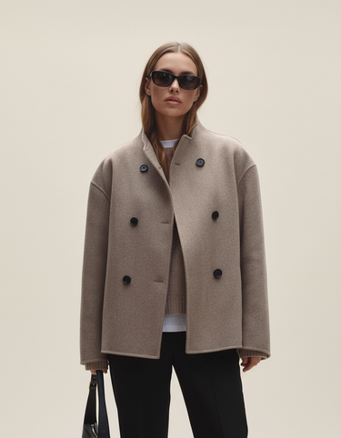 Women's Asymmetrical Button Longline Coat