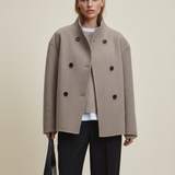 Women's Asymmetrical Button Longline Coat