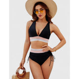 Women's Bikini Set Flattering High-Waist Two-Piece V-Neck - Image 2