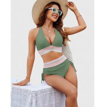 Women's Bikini Set Flattering High-Waist Two-Piece V-Neck - Image 7