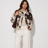 Women's Cow Print Pattern Statement Jacket