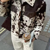 Women's Cow Print Pattern Statement Jacket