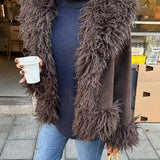 Women's Elegant Brown Faux Fur Winter Jacket