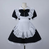 Women's Halloween Costume Dress French Maid With Apron And Puff Sleeves For Plus Size Party Charming Design - Image 2