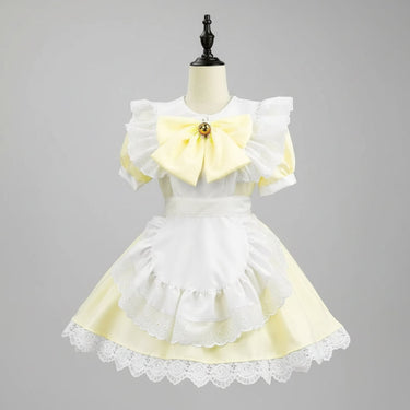 Women's Halloween Costume Dress French Maid With Apron And Puff Sleeves For Plus Size Party Charming Design - Image 3