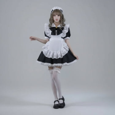 Women's Halloween Costume Dress French Maid With Apron And Puff Sleeves For Plus Size Party Charming Design - Image 11