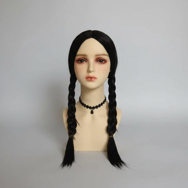 Women's Halloween Costume Gothic Schoolgirl Dress With White Collar And Long Sleeves Iconic Aesthetic - Image 4