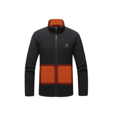 Women's Heated Fleece Jacket USB Zip Front Stand Collar Electric Warm Coat With Internal Heating Panels - Image 3