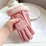 Women's Heated Gloves USB Faux Fur Cuffs Fleece Lining Electric Finger Warmers - Image 2
