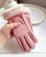 Women's Heated Gloves USB Faux Fur Cuffs Fleece Lining Electric Finger Warmers - Image 2