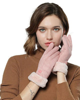 Women's Heated Gloves USB Faux Fur Cuffs Fleece Lining Electric Finger Warmers - Image 6