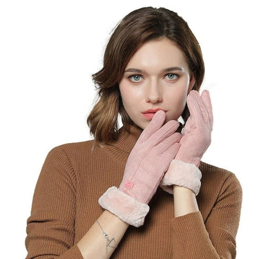 Women's Heated Gloves USB Faux Fur Cuffs Fleece Lining Electric Finger Warmers - Image 6