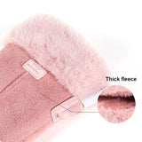 Women's Heated Gloves USB Faux Fur Cuffs Fleece Lining Electric Finger Warmers - Image 4