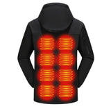 Women's Heated Jacket Electric Softshell Full Zip Hooded Outerwear With Adjustable Drawcord And Front Waist Heating Zones - Image 4