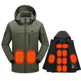 Women's Heated Jacket Electric Softshell Full Zip Hooded Outerwear With Adjustable Drawcord And Front Waist Heating Zones - Image 5