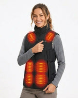 Women's Heated Vest With USB Rechargeable Battery Powered Puffer Stand Collar And Heat-Reflective Lining - Image 1