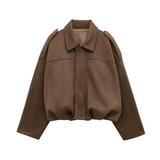 Women's Relaxed Boxy Faux Suede Jacket