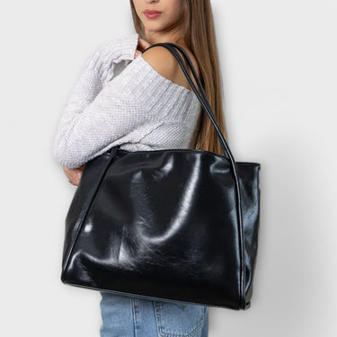 Women's Structured Handbag with Top Handle and Detachable Strap