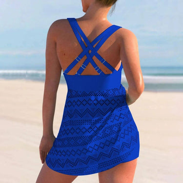 Women's Tankini Flattering Swim Dress Ruched - Image 3