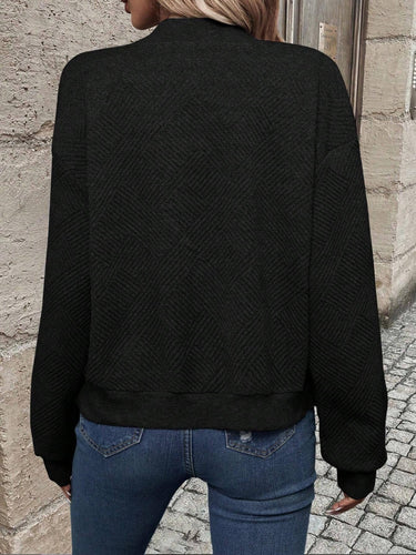 Women's Textured Zip Up Lightweight Bomber Jacket