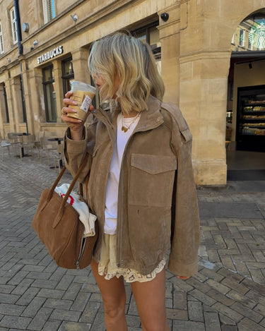 Women's Vintage Street Khaki Bomber Jacket