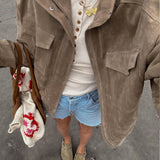 Women's Vintage Street Khaki Bomber Jacket